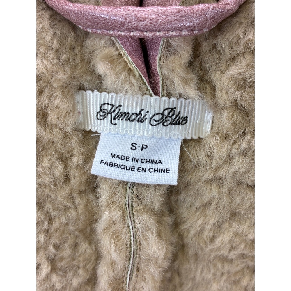Kimchi Blue Sherpa Faux Shearling Coat Womens S Pink Long Winter Jacket Cozy - Picture 6 of 9
